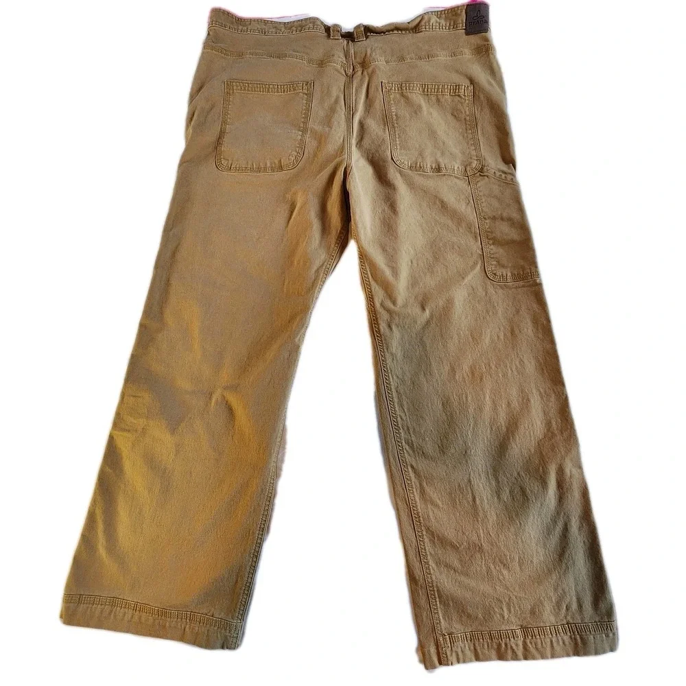 PrAna Breathe Organic‎ Cotton Chino Pants Mens 42x32 Beige Straight Carpender